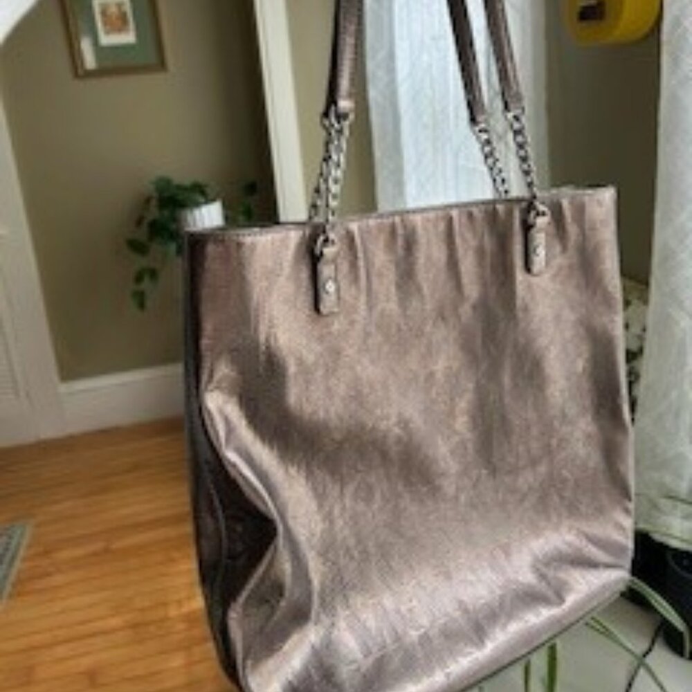 Michael Kors  Metallic Tote with Drop Chain Handle